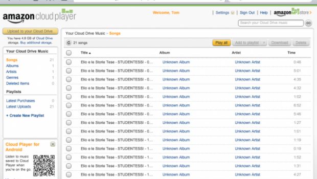 Amazon Cloud Player improvvisamente supporta Safari su iOS