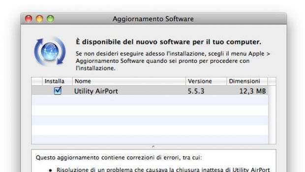 Apple aggiorna Utility AirPort