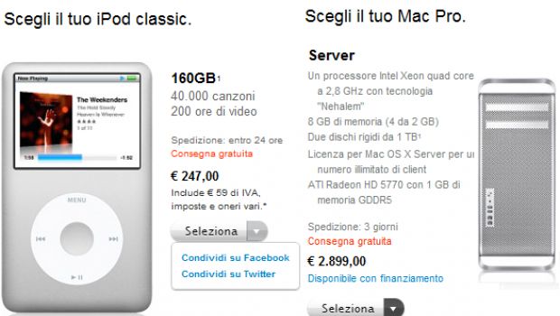 L'Apple Online Store diventa social con i link a Facebook e Twitter