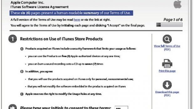 I termini dell'accordo di iTunes in 6 (comprensibili) slide