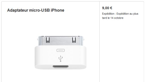 Apple introduce l'adattatore micro USB per iPhone