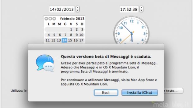 La beta di Messaggi scade a febbraio 2013...e Mountain Lion non sarà gratis