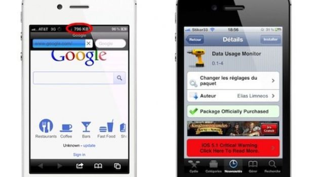 Data Usage Monitor controlla il traffico dati su iOS jailbroken