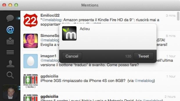 Twitter cessa lo sviluppo del client ufficiale per Mac