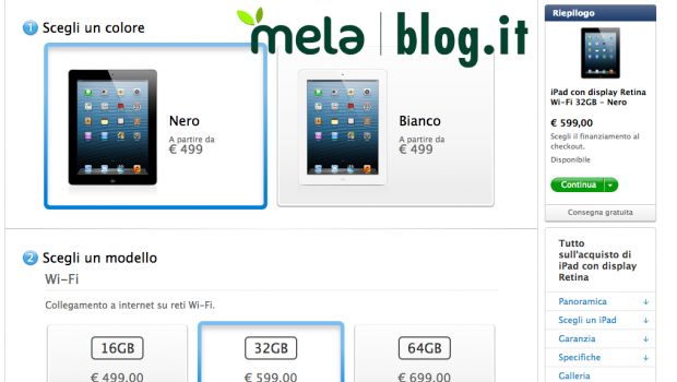 Gli iPad Retina tornano disponibili per la consegna immediata