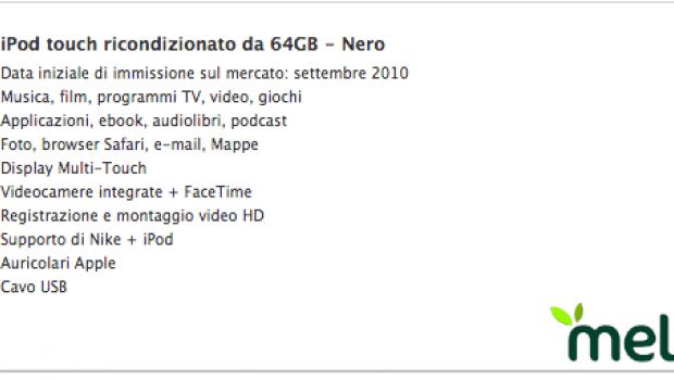 MacSconti su Melablog: software ed offerte di iPod touch 64GB ricondizionati