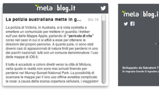 Aggiornato il widget di Melablog