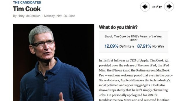 Tim Cook in lizza come Persona dell'Anno sul Time