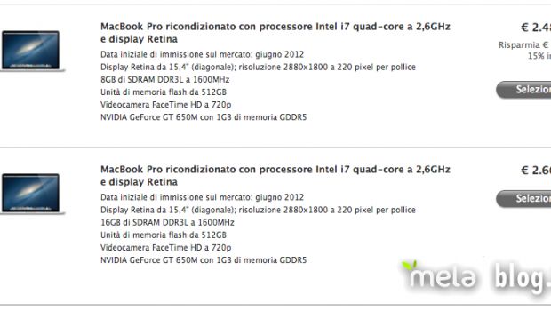 MacSconti su Melablog: due MacBook Pro Retina display ricondizionati sul Refurbished Store