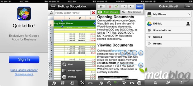 Google rilascia Quickoffice anche per iPhone