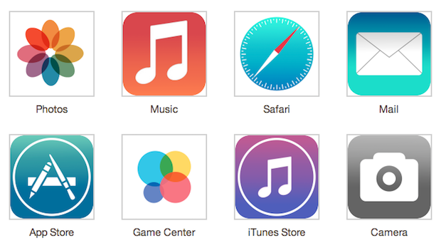 iOS 7: icone piatte, via le tacche del segnale e schemi di colore
