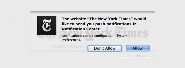 OS X Mavericks, alcuni siti già supportano le Notifiche Push di Safari