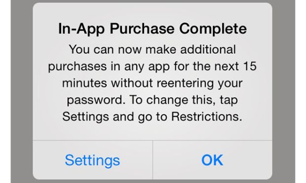 iOS 7.1: nuovo avviso per gli acquisti in-app