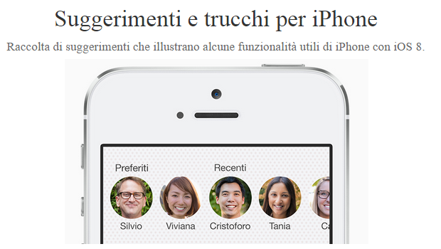 iOS 8 svela suggerimenti e trucchi con un'app