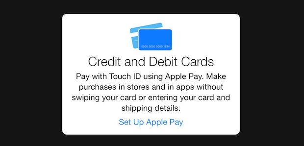 iOS 8.1 Beta 2 svela le schermate di configurazione di Apple Pay