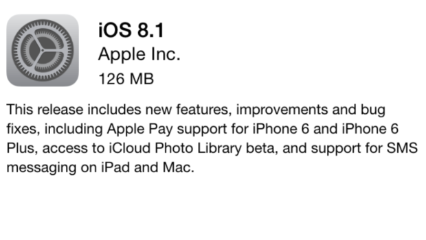 iOS 8.1 è stato pubblicato: arrivano Apple Pay e iCloud Photo Library