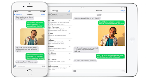 iOS 8, ricevere o inviare SMS e MMS da iPhone e iPad