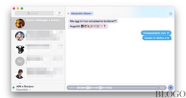 Inviare registrazioni audio ad iPhone, iPad e Mac con l'app Messaggi di Yosemite