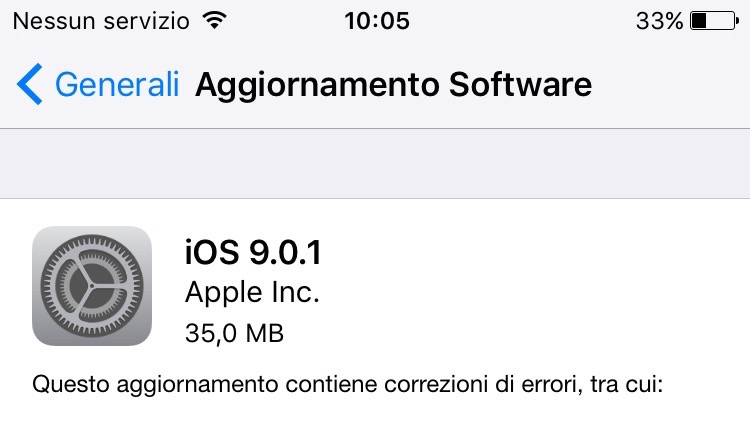 Apple rilascia iOS 9.0.1: piccoli bug-fix in attesa di iOS 9.1