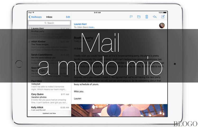 iOS 9, Personalizzare Mail su iPhone e iPad