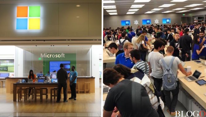 Apple Store VS. Microsoft Store: il pubblico preferisce la mela