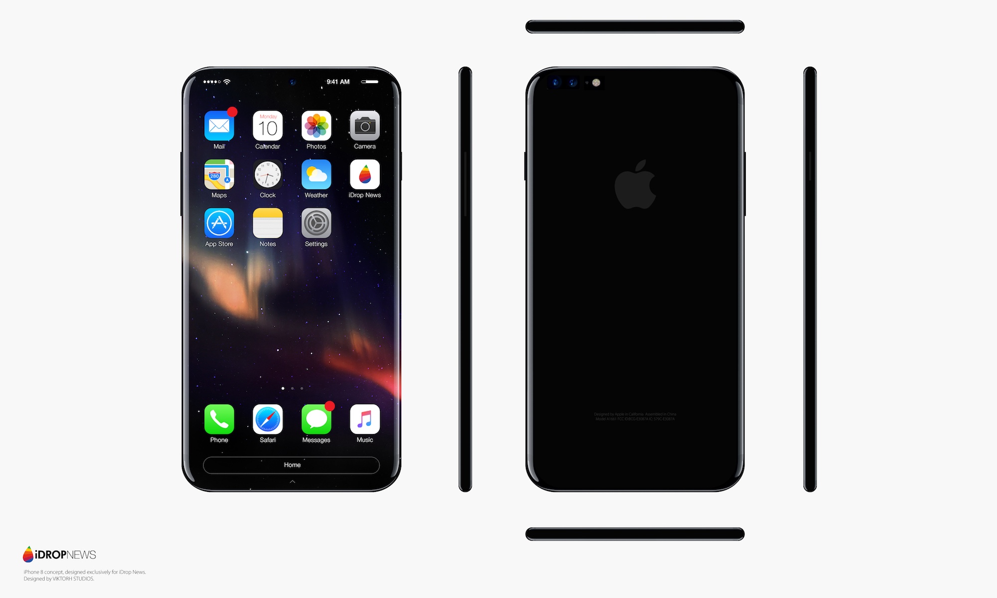 iPhone 8, un mockup senza cornice e bordi arrotondati