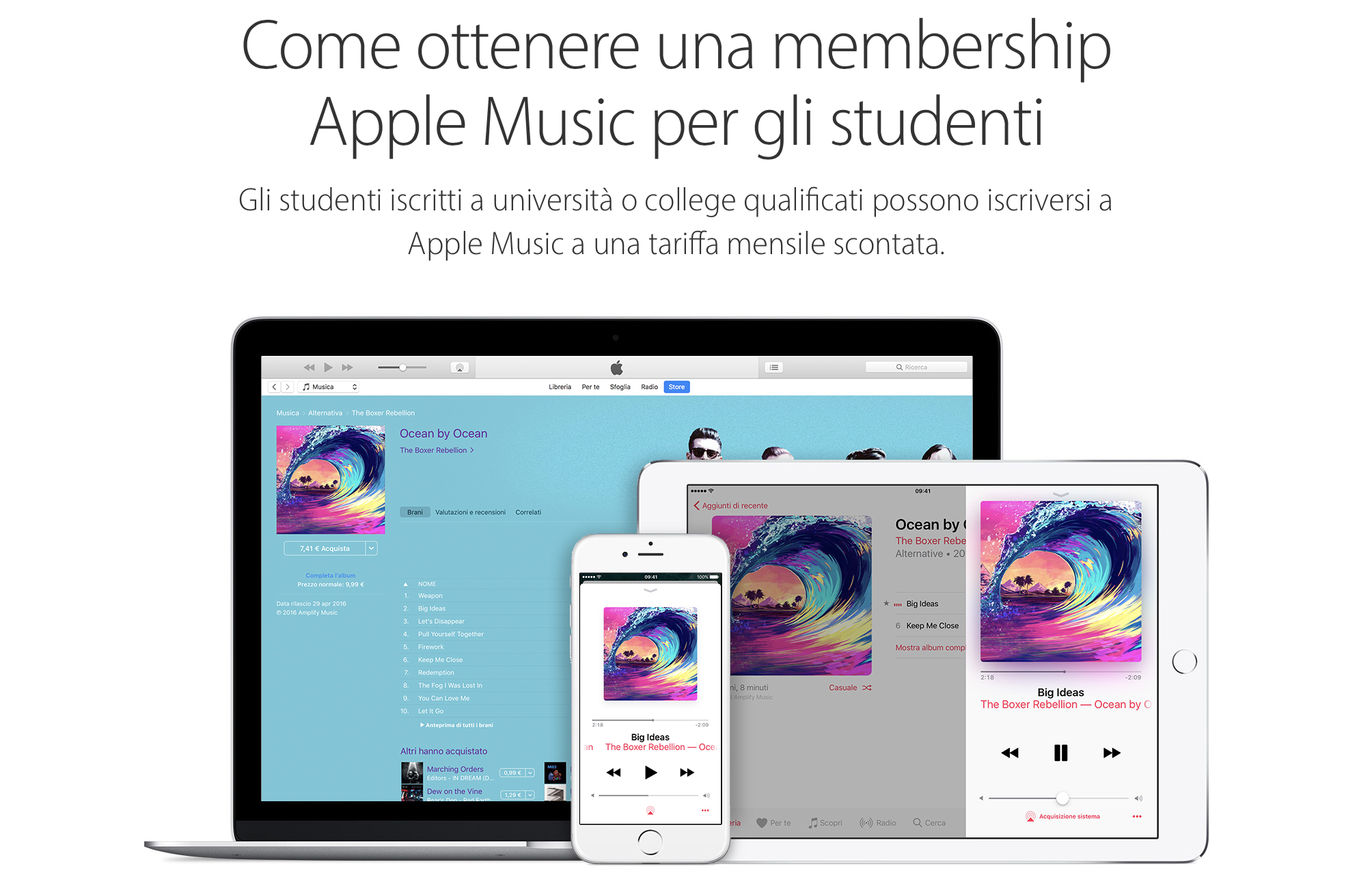 Apple Music, anche in Italia l'abbonamento scontato per studenti