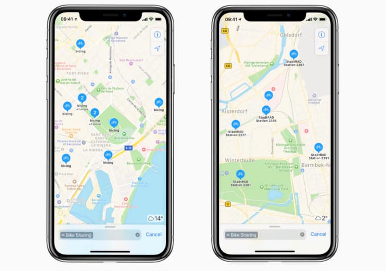 Il Bike Sharing approda sulle Mappe Apple: disponibile in 175 città