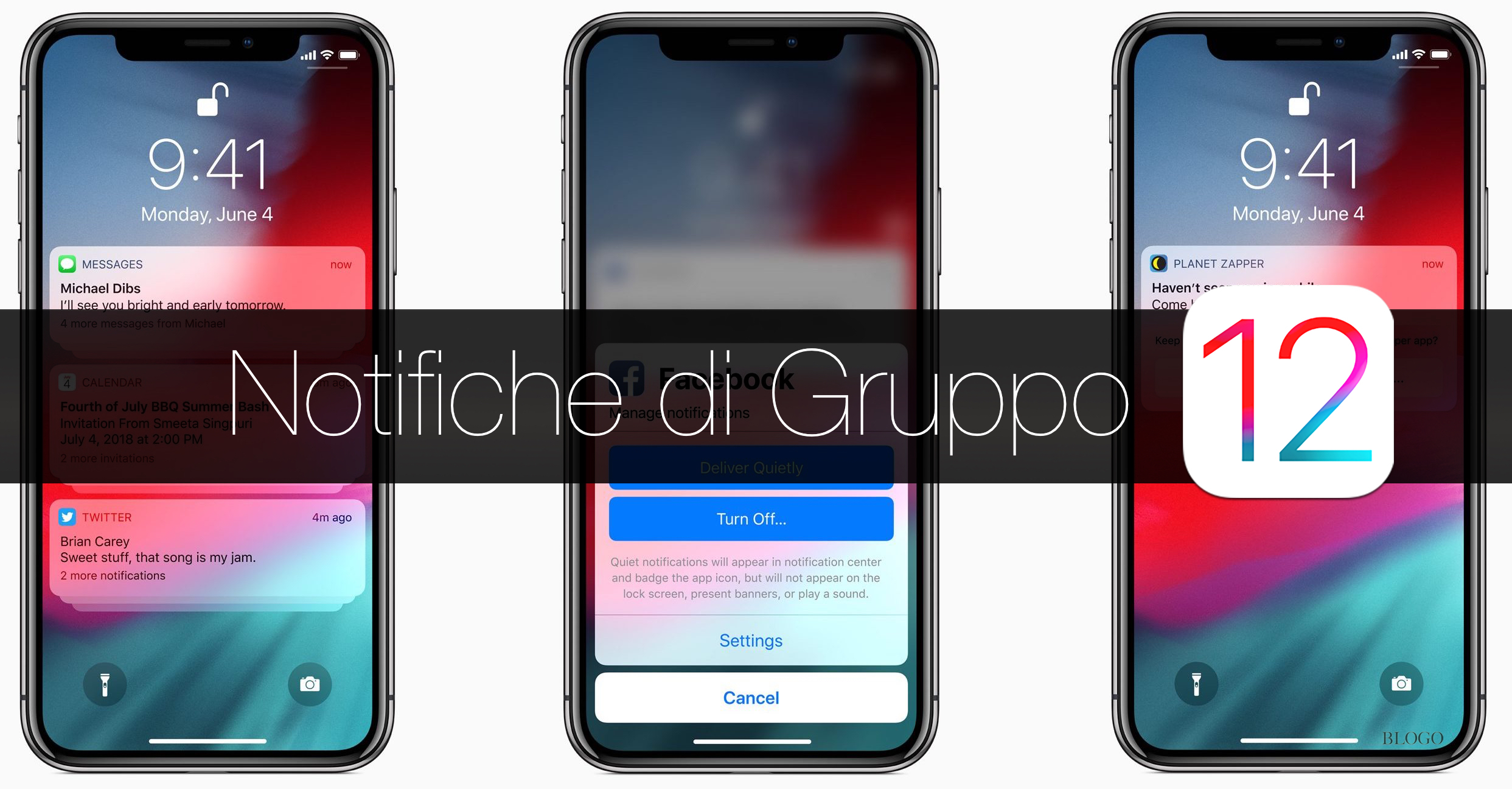 iOS 12, impostare le Notifiche di Gruppo su iPhone e iPad