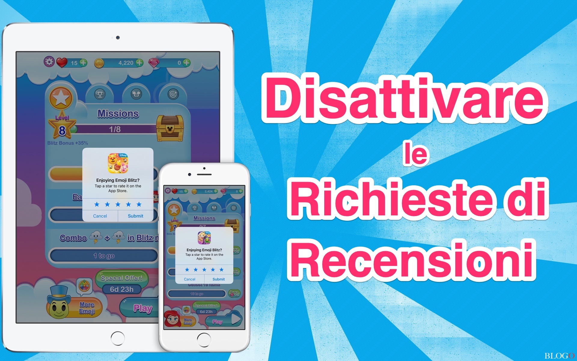 Disattivare per sempre le richieste di Recensione App