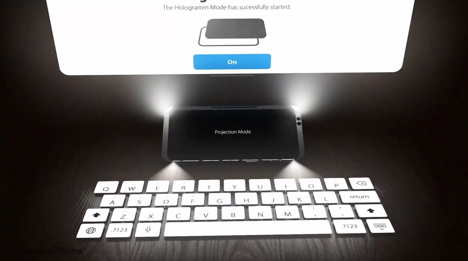 iPhone con tastiera olografica: il Concept dà spettacolo