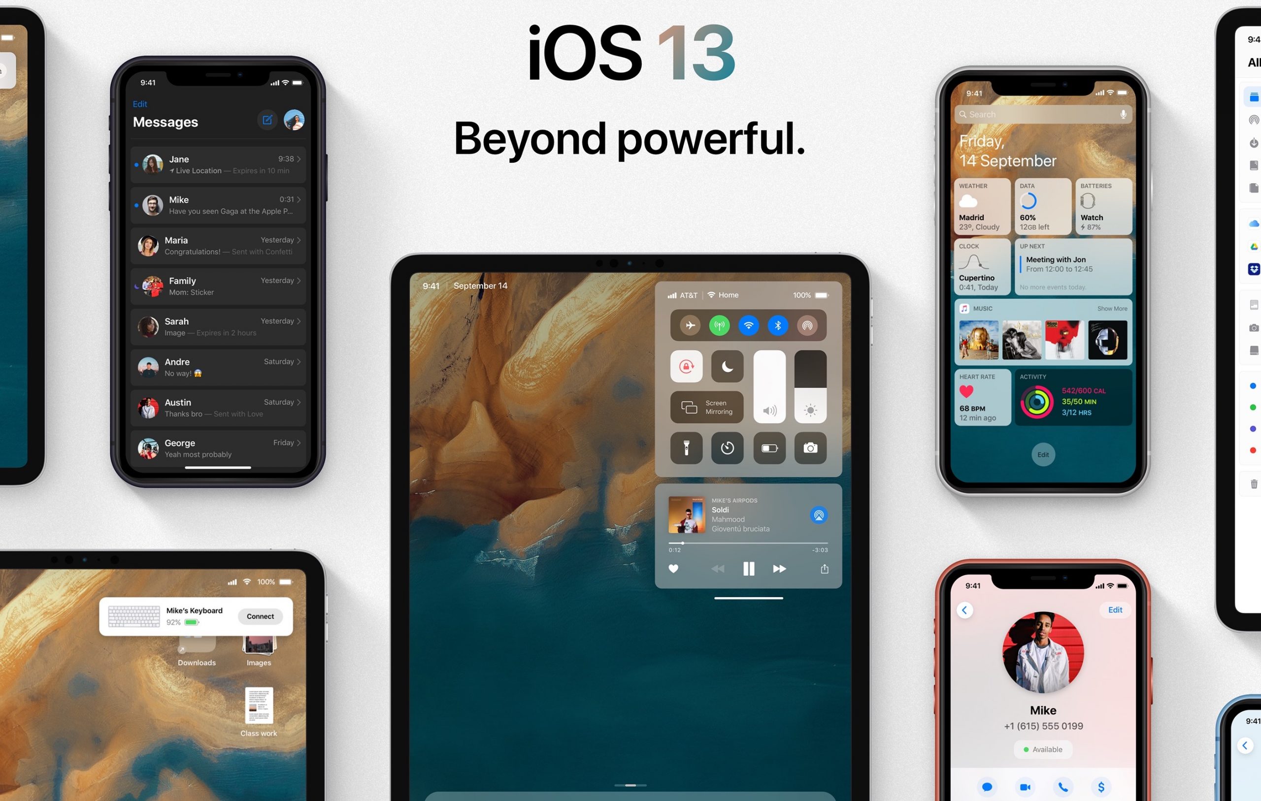 iOS 13, il concept mostra Dark Mode e Modalità Display per iPad