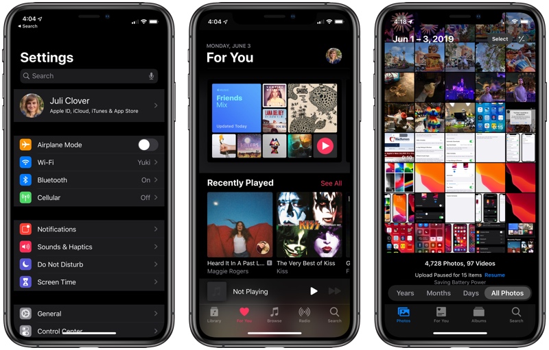 iOS 13, abilitare la Modalità Dark nell'interfaccia