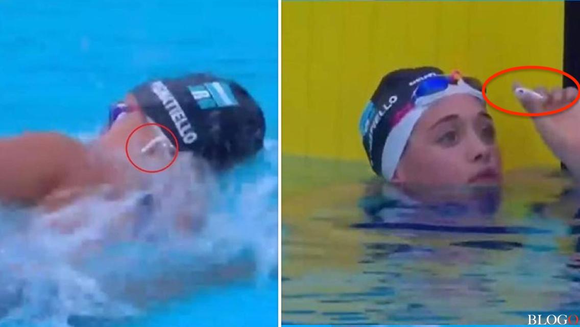 Batte il record di nuoto, con un paio di AirPods alle orecchie