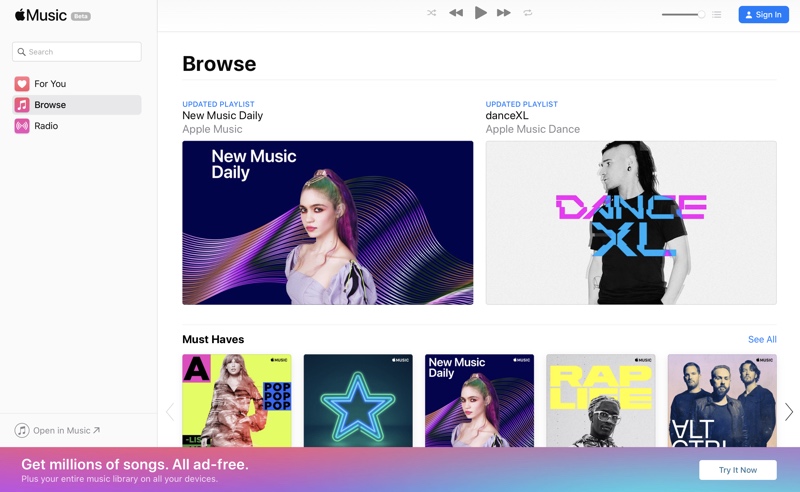 Apple Music, ora disponibile anche via browser