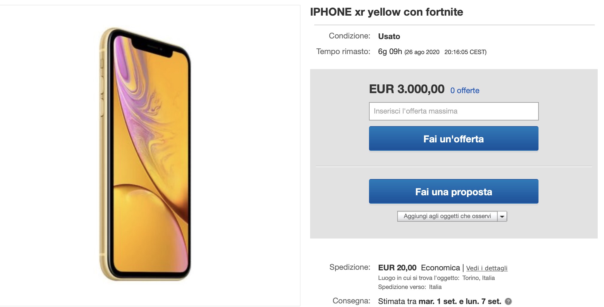 eBay, iPhone con Fortnite preinstallato a prezzi da capogiro