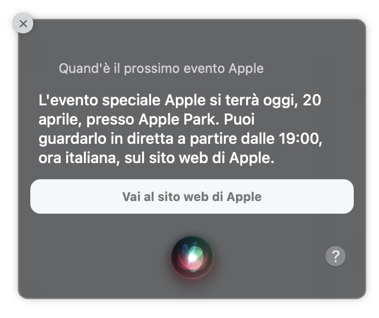Siri evento Apple 20 aprile 2021