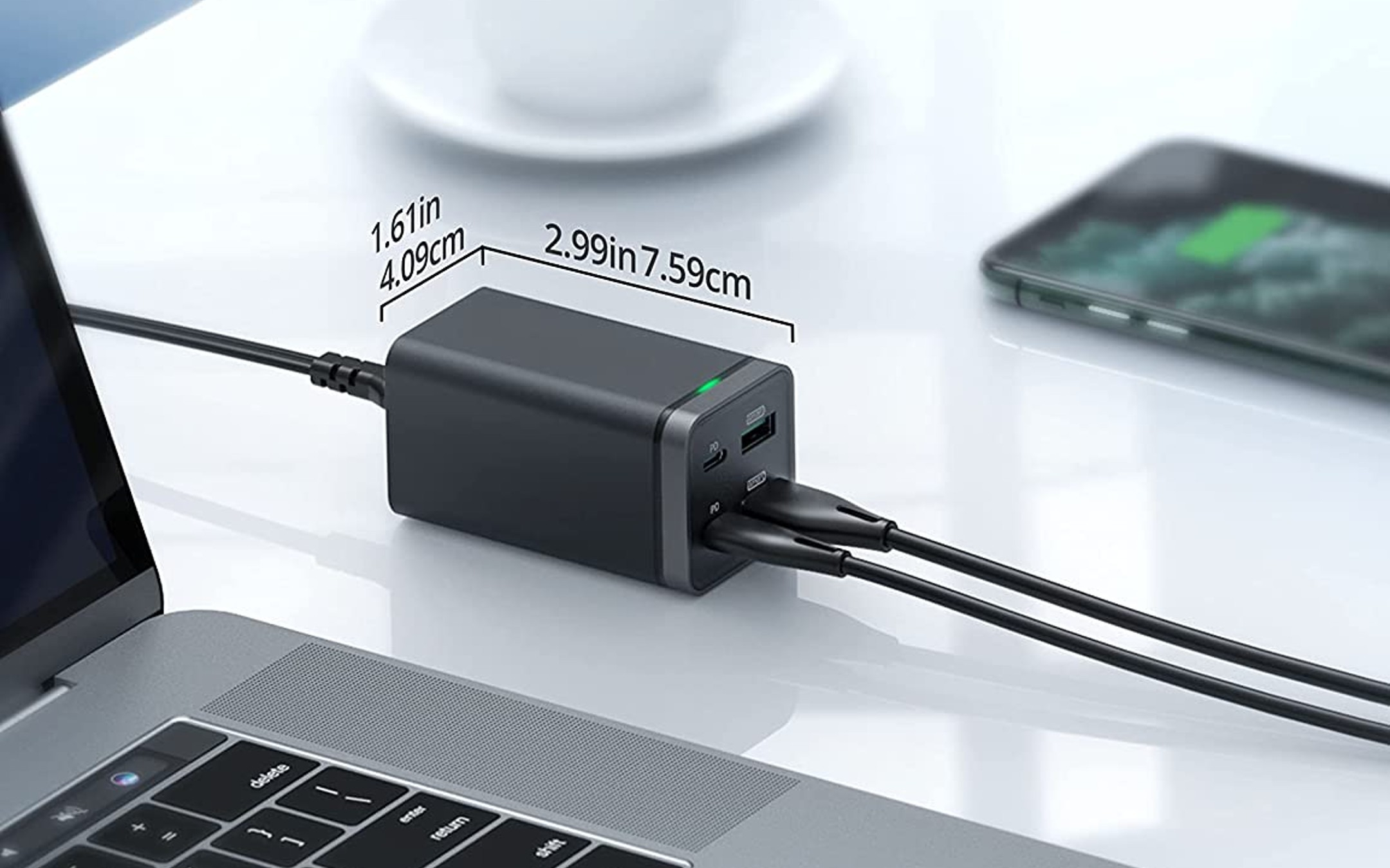 Caricabatterie USB-C 65W con 4 porte USB-C+USB-A: sconto del 20% con coupon