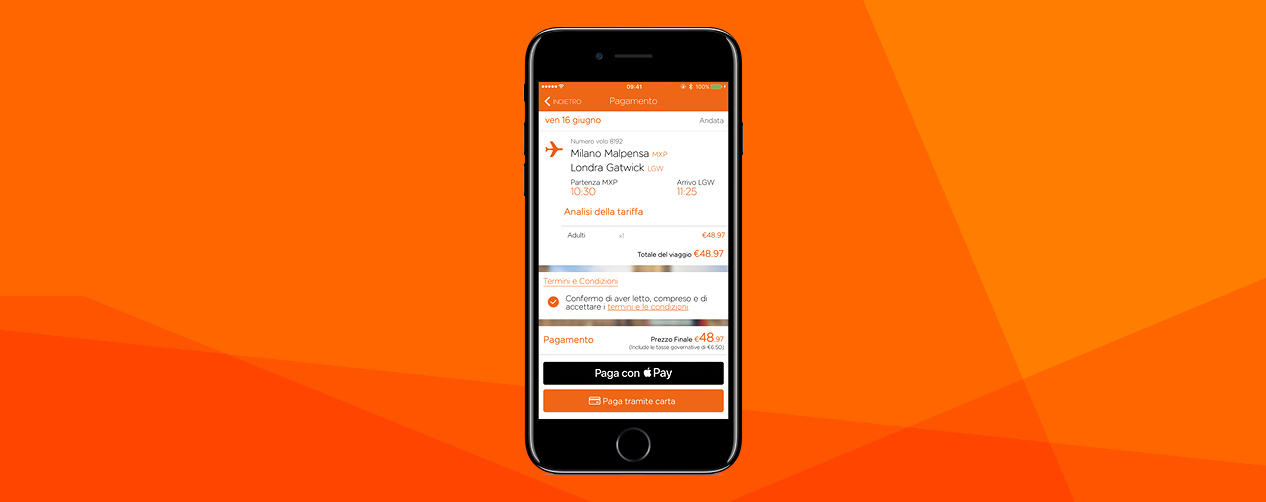 Easyjet, inserire la carta d'imbarco nel Wallet di iPhone