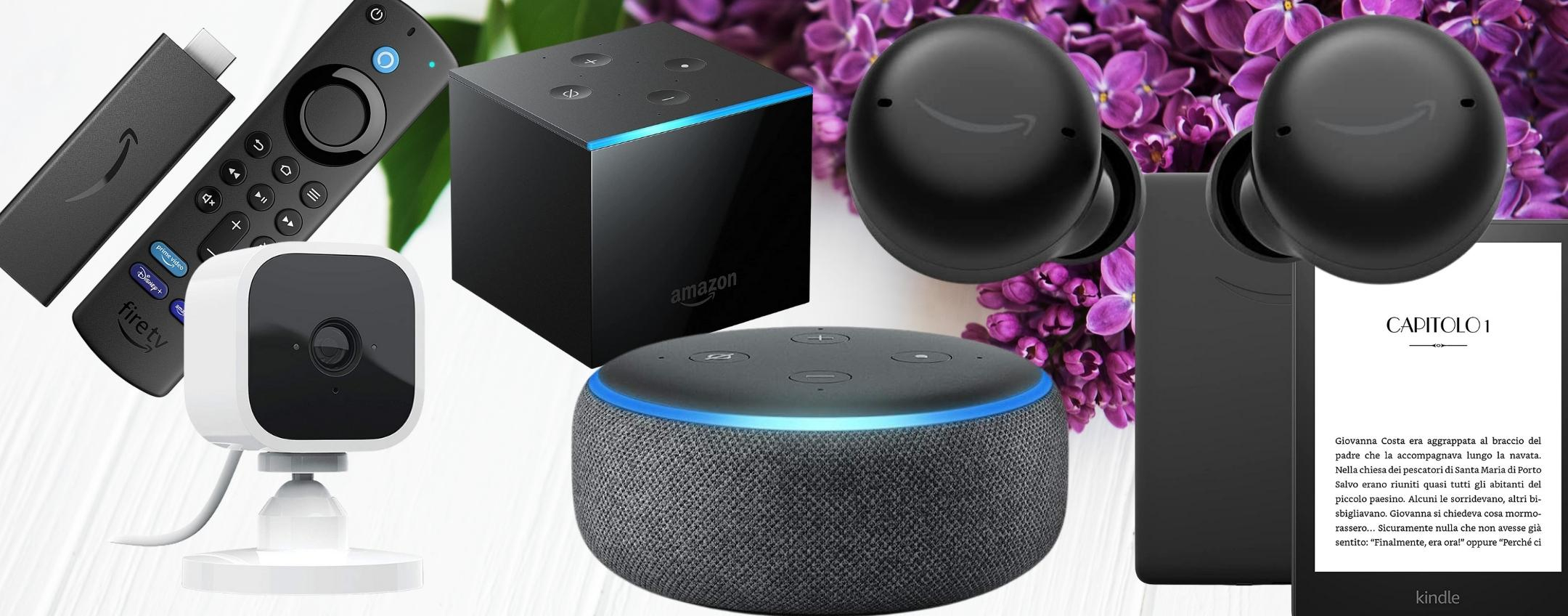 Echo, Blink, Fire TV, cuffie e tutti dispositivi AMAZON ora in promo