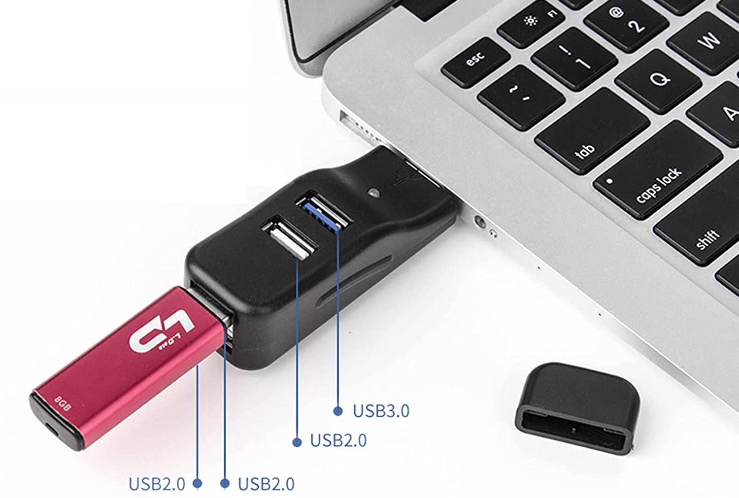 Mini Hub USB: 4 porte + Flash Drive solo 11€