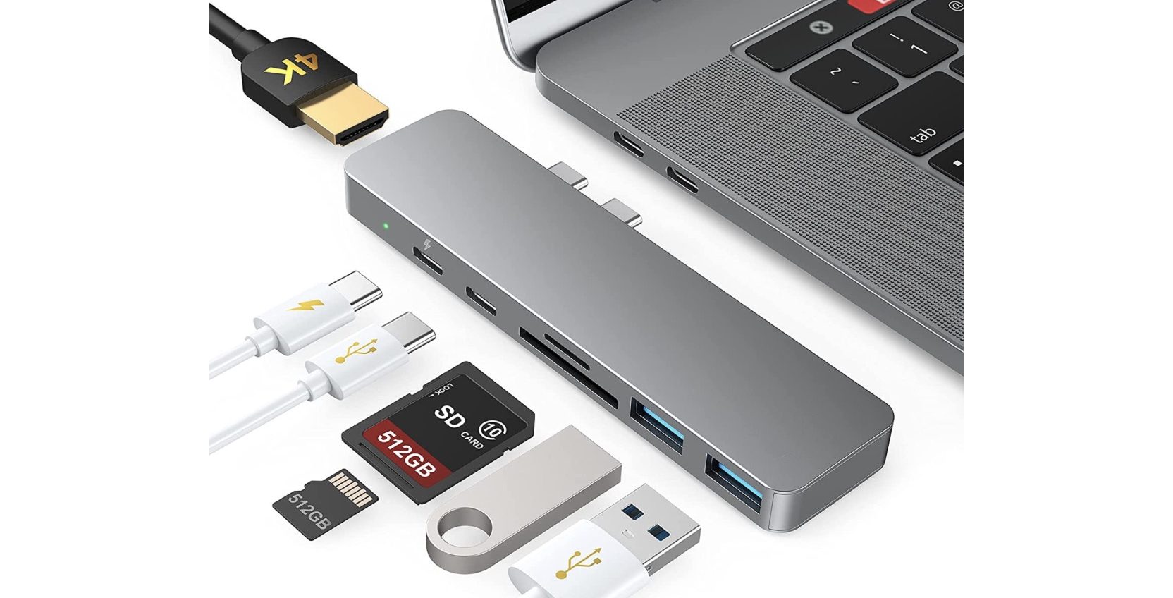 Hub USB-C 7 in 1 per MacBook Pro e Air: tutte le porte che vuoi a 22€