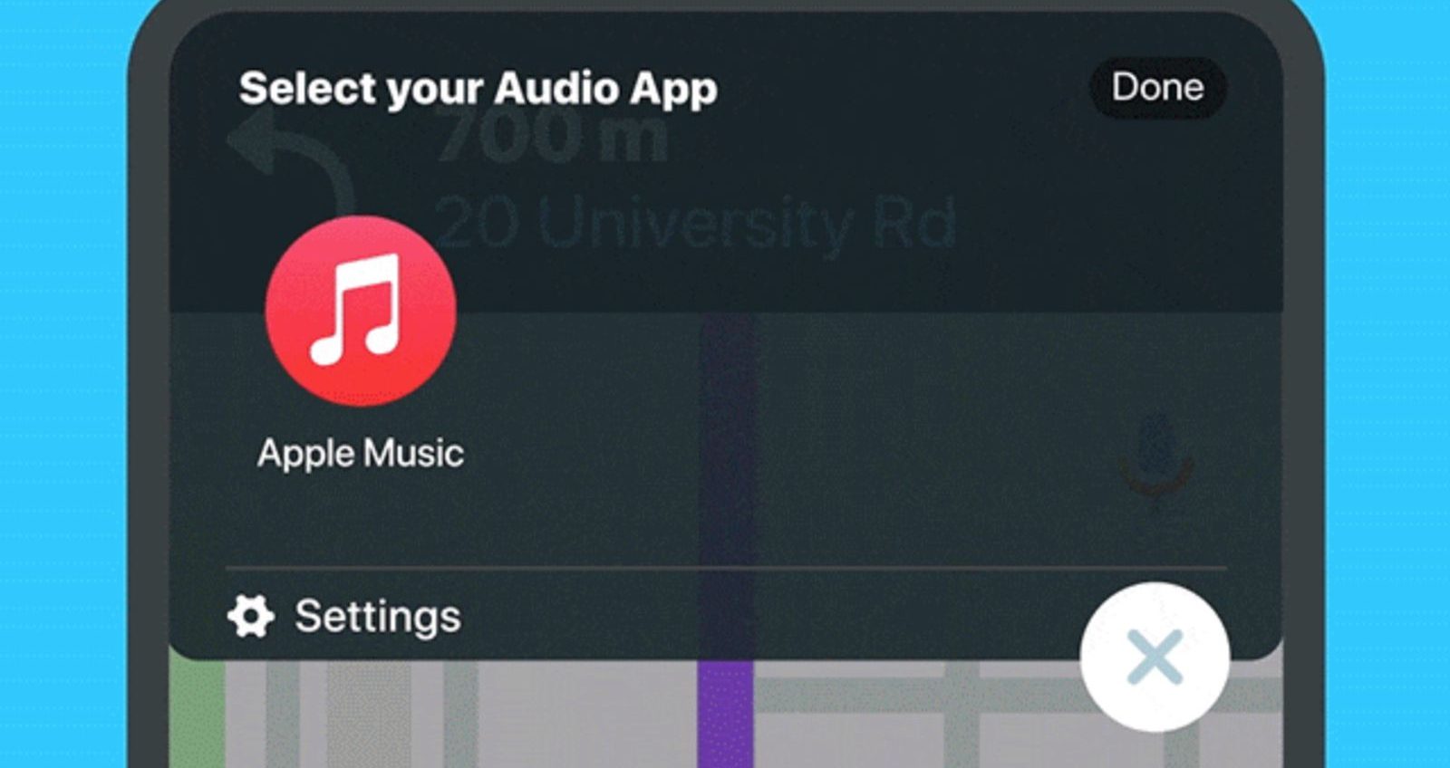 Sentire e gestire Apple Music su Waze