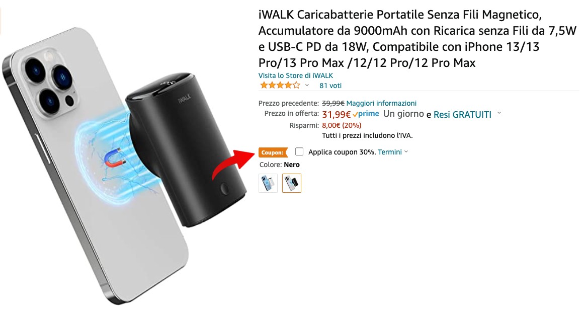 Caricabatterie iWALK - Coupon