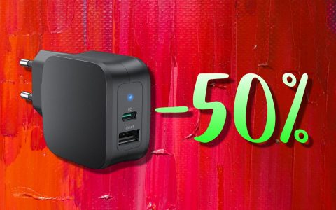 Caricabatterie USB-C da 30W scontato del 50%