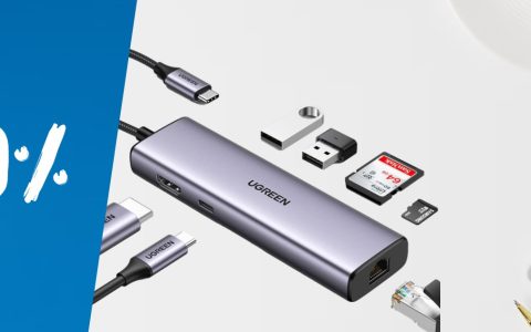 Hub USB-C 7-in-1: espandi Mac e iPad, OFFERTA -15% con Coupon