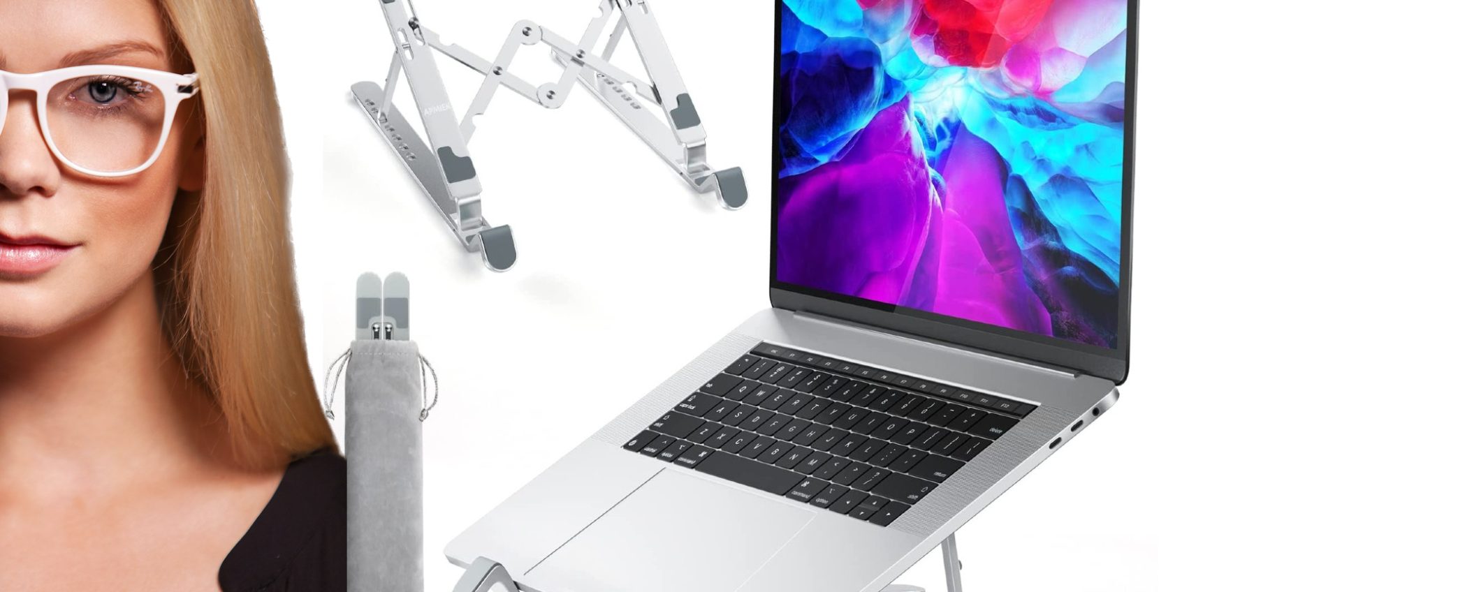 Supporto in alluminio MacBook: areazione e dissipazione calore a 13€