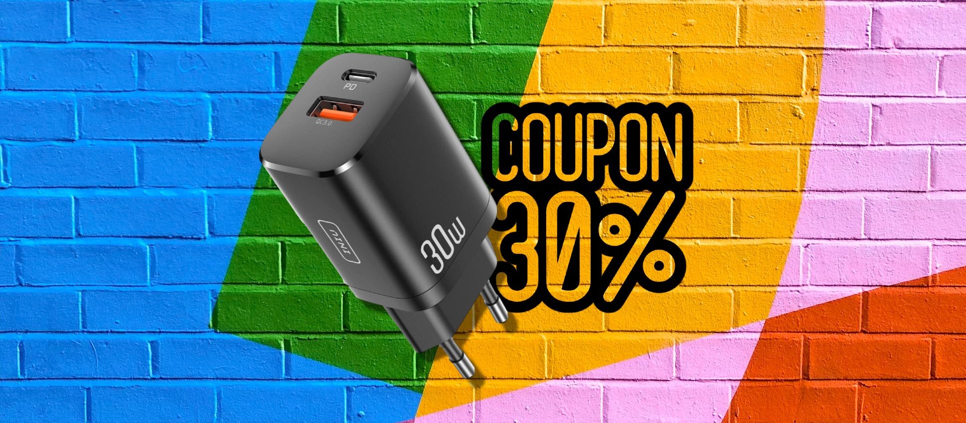 Caricabatterie USB-C Rapido 30W: SCONTO + COUPON