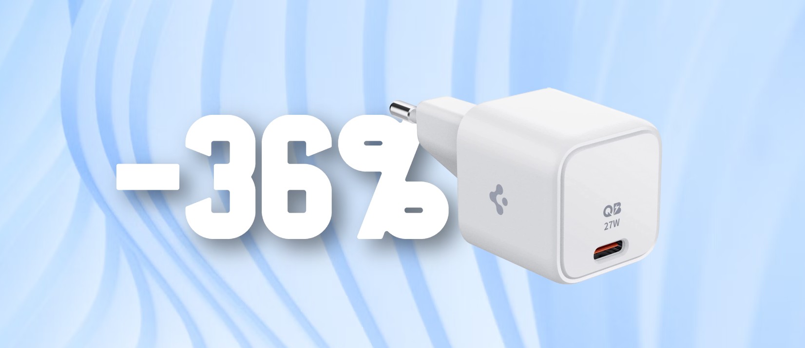 Caricabatterie USB-C 27W Spigen, OFFERTONA con Coupon