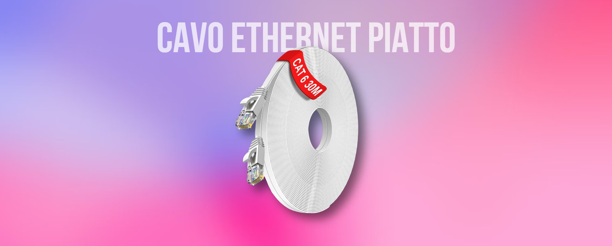 Cavo Ethernet CAT6 piatto da 30 metri in OFFERTA LAMPO